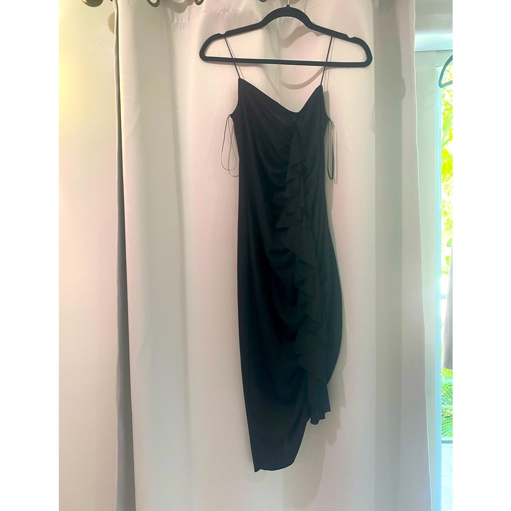 Zara black ruffled dress